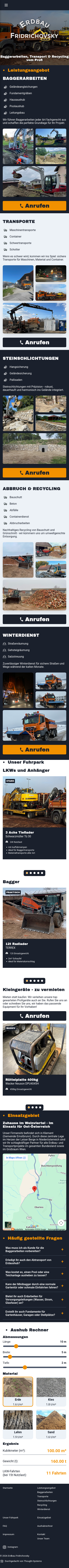 Erdbau Fridrichovsky Mobilansicht